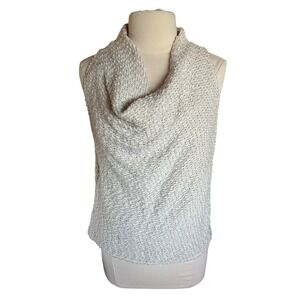 Drew Anthropologie Minimalist Sleeveless Chic Knit Top Textured Open Back Sz L